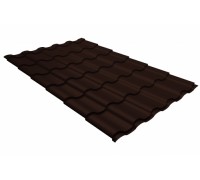 Металлочерепица кредо Grand Line 0,5 GreenCoat Pural BT RR 887 шоколадно-коричневый (RAL 8017 шоколад)