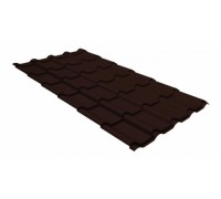 Металлочерепица камея Grand Line 0,5 GreenCoat Pural BT RR 887 шоколадно-коричневый (RAL 8017 шоколад)