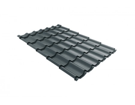 Металлочерепица классик Grand Line 0,5 GreenCoat Pural BT, matt RR2H3 (RAL 7016 антрацитово-серый)