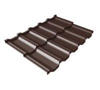 Металлочерепица модульная квинта Uno Grand Line c 3D резом 0,5 GreenCoat Pural BT, matt RR 887 шоколадно-коричневый (RAL 8017 шоколад)