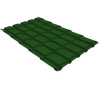 Металлочерепица Верховье квадро профи Grand Line 0,45 PE RAL 6002 лиственно-зеленый
