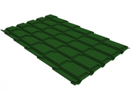 Металлочерепица Верховье квадро профи Grand Line 0,45 PE RAL 6002 лиственно-зеленый