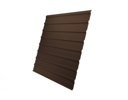 Профнастил С10A Grand Line 0,5 GreenCoat Pural BT, matt RR 887 шоколадно-коричневый (RAL 8017 шоколад)