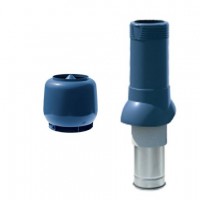 Труба изолированная вентиляционная с колпаком 125/160 H=500 мм Технониколь  синий"