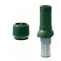 Труба изолированная вентиляционная с колпаком 125/160 H=500 мм Технониколь  зеленый"