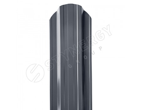 Штакетник П-образный фигурный RAL 7024 0.40"